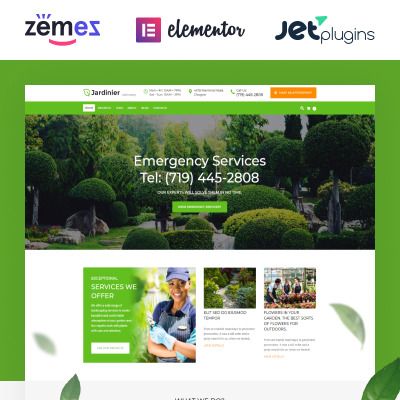 Jardinier - Thème WordPress Services d'aménagement paysager #65343