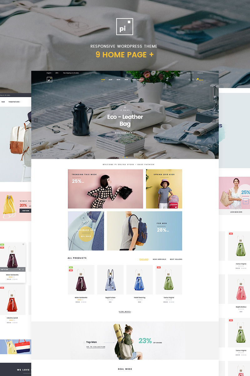 Pi - Multipurpose Tema WooCommerce №65323 - screenshot