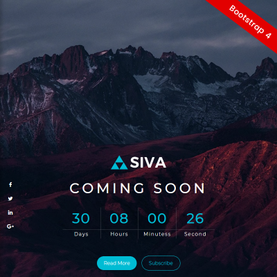 SIVA - Coming Soon Responsive Website Template #65367