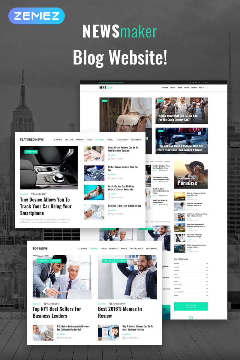 Tema De WordPress "NEWSmaker" #65370 - captura de pantalla