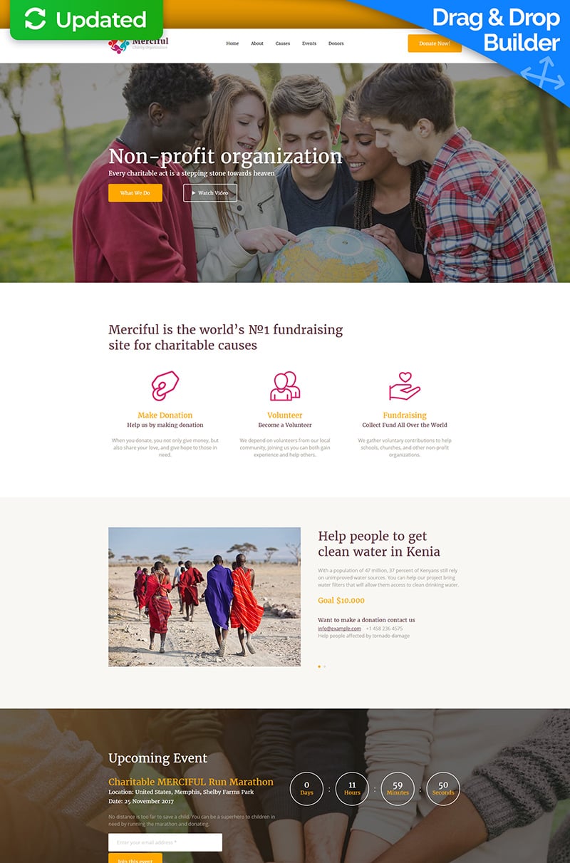 Charity Responsive Landing Page Template