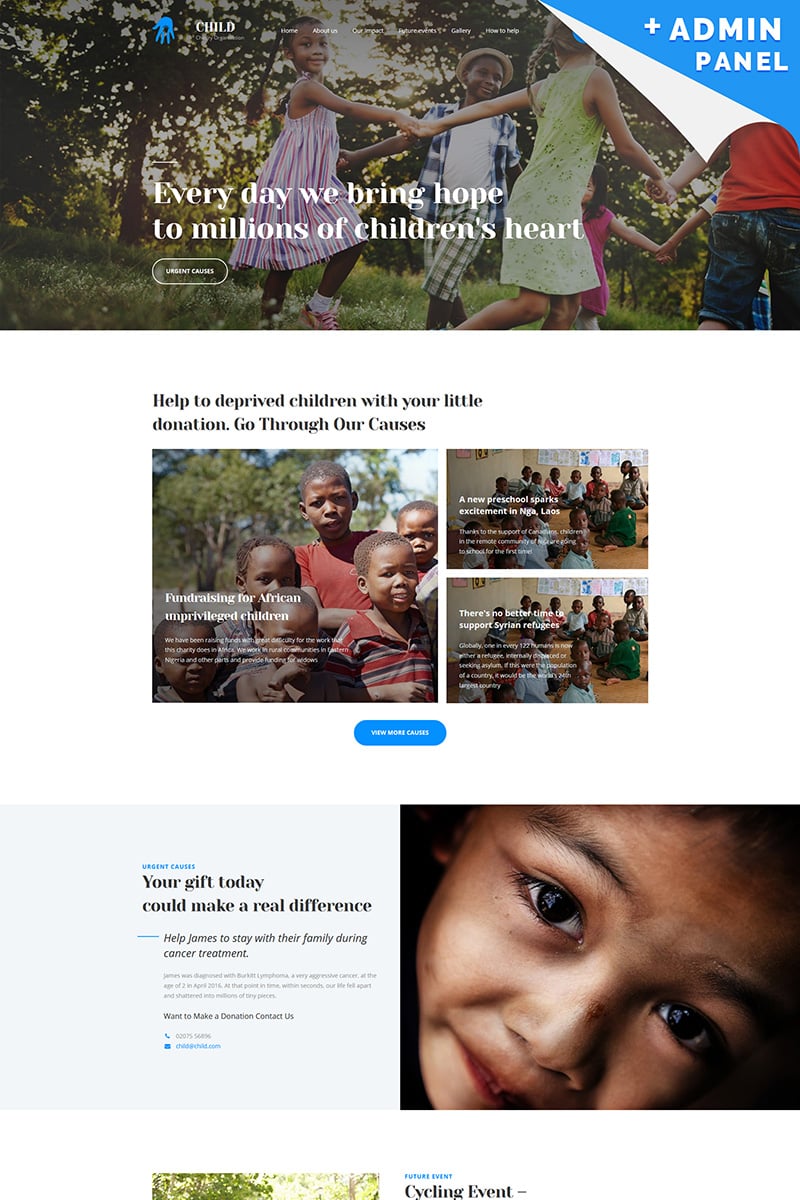 Charity Responsive Landing Page Template - screenshot