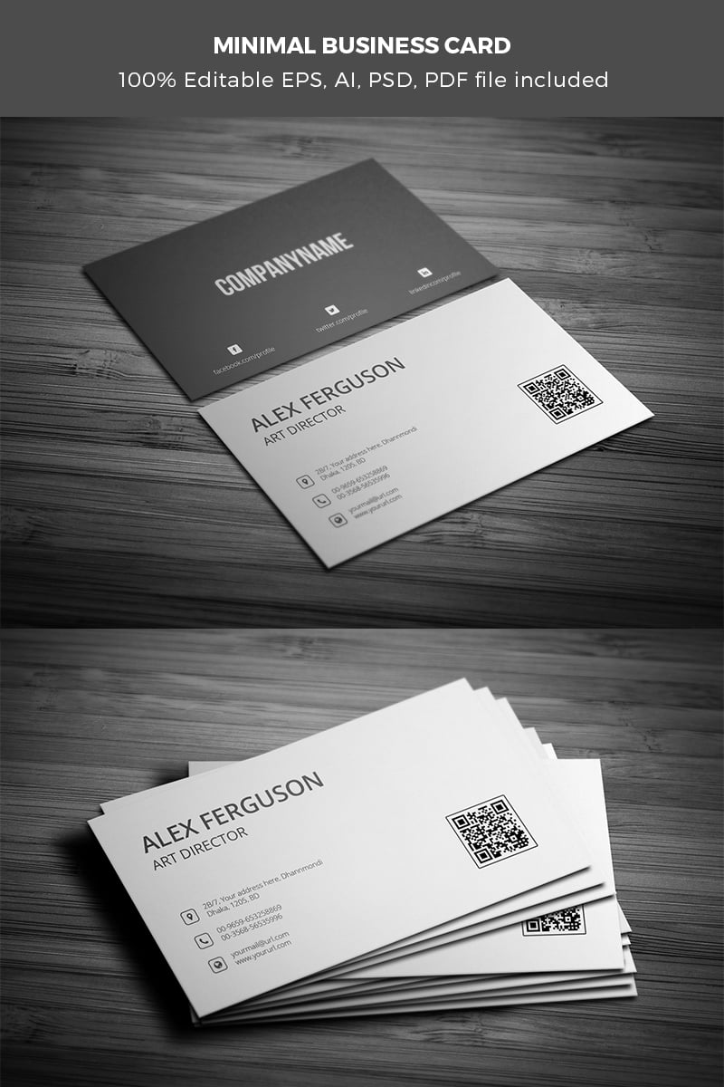 Minimal Business Card Corporate Ideny Template 65442 Business Card Corporate Ideny