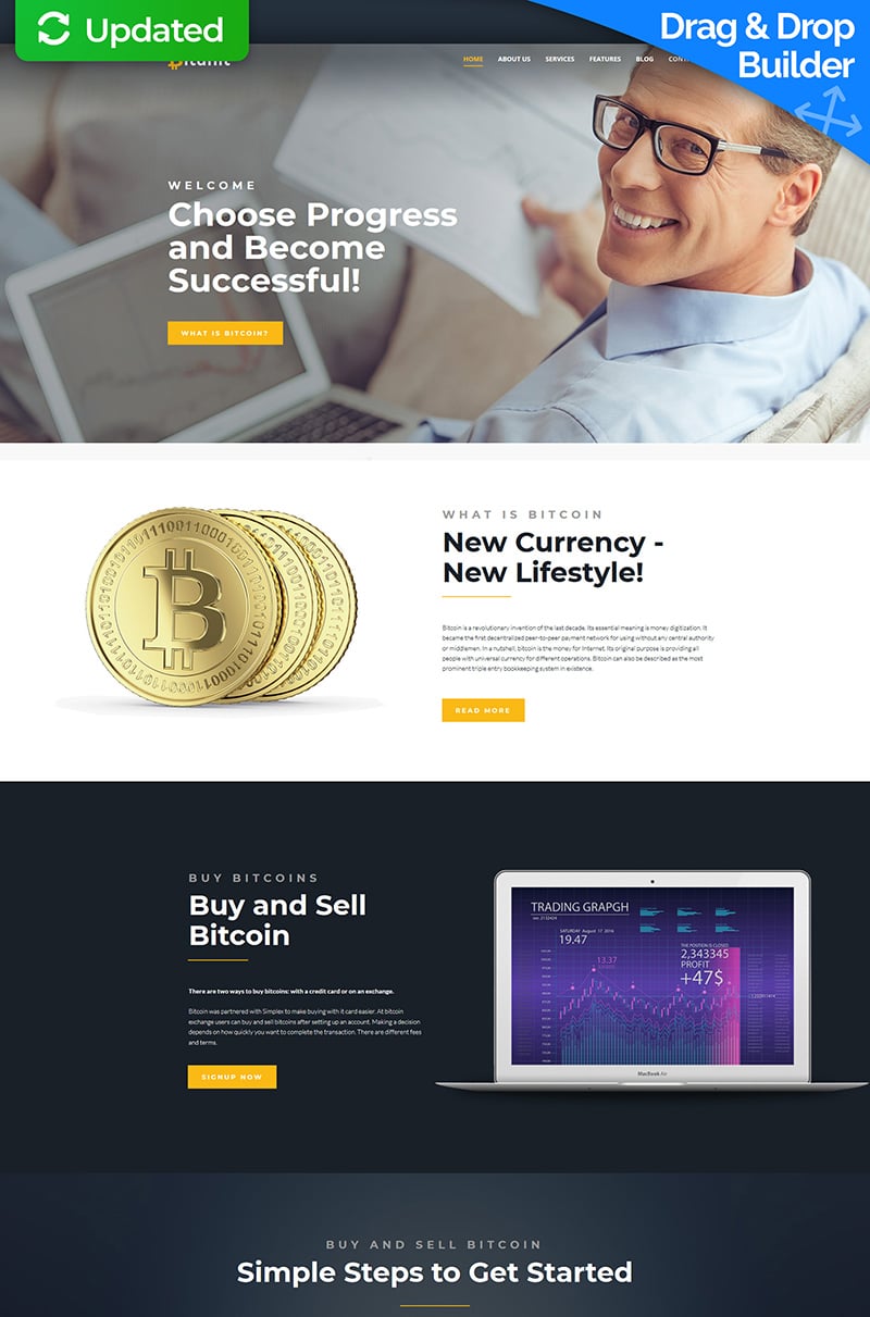 Bitunit - Bitcoin Cryptocurrency Moto CMS 3 Template