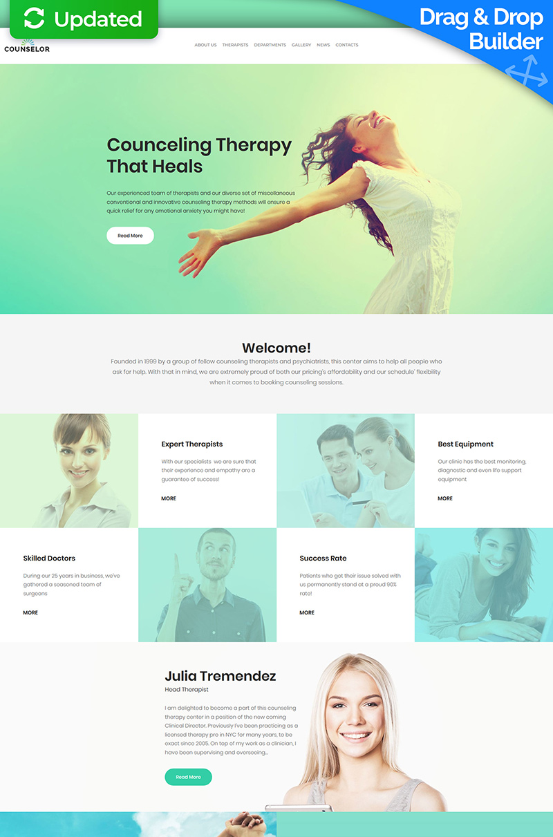 "Life Coach - Counseling Therapy" 响应式Moto CMS 3 模板 #65564 - 截图