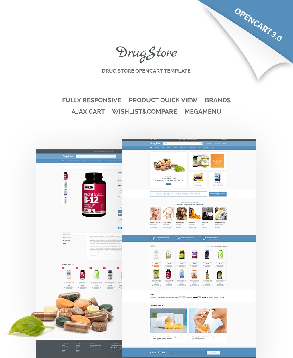 Responsive DrugStore Responsive Website Template Opencart #65548 - Ekran resmi