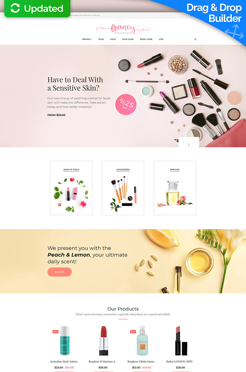 Responsive Francy - Cosmetics Store Motocms E-Ticaret #65588 - Ekran resmi