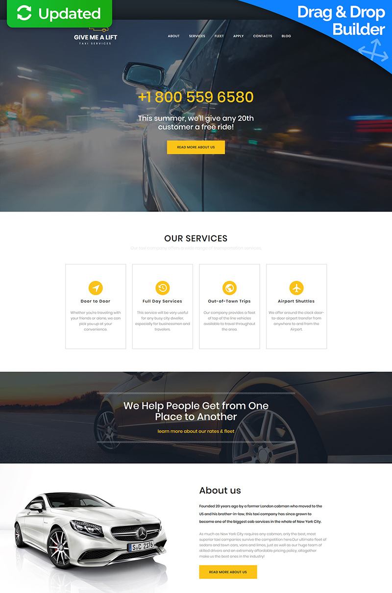 Responsive Moto CMS 3 Template over Taxi №65563 - screenshot