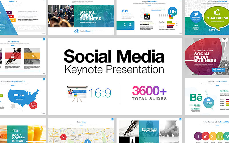Social Media Presentation - Keynote template Keynote Template