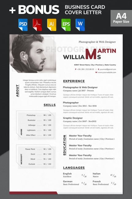 Template #65617 Cv Printable Webdesign Template - Logo template Preview