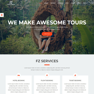 Bootstrap FZ - Tour & Travel Agency Weboldal sablon