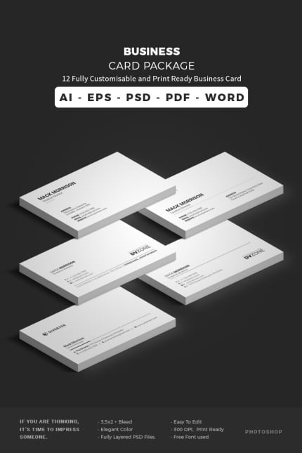 Template #65651 Business Card Webdesign Template - Logo template Preview