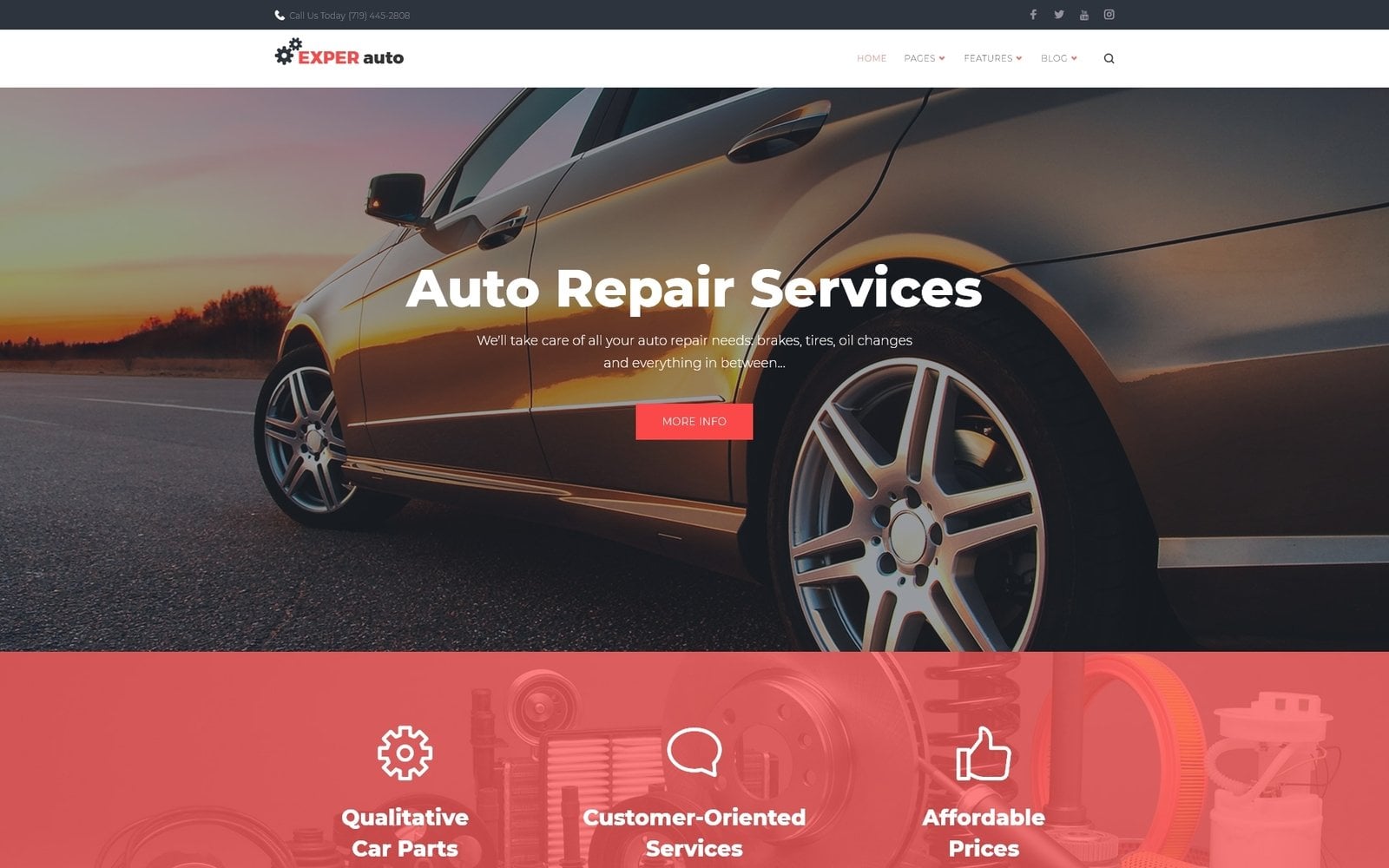 EXPER Auto - Auto Repair Services Fully Responsive WordPress Theme WordPress Theme