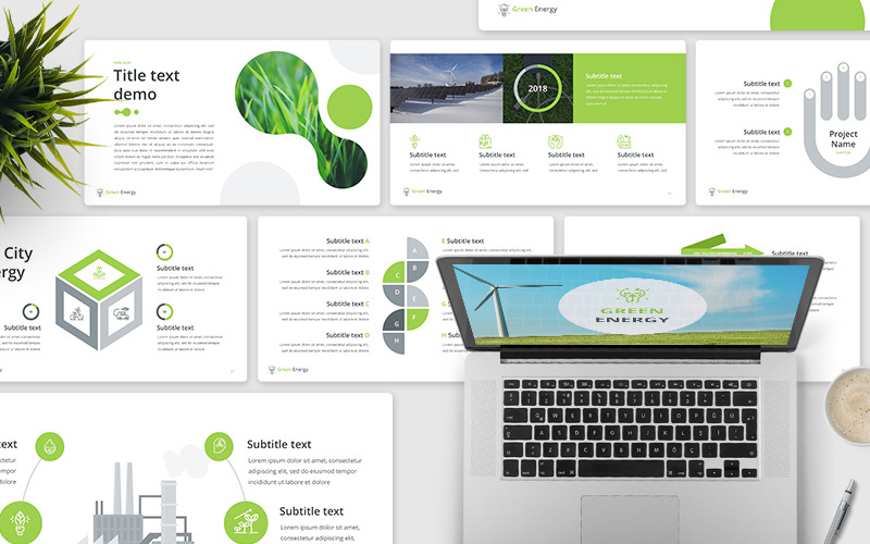 Green Energy - PowerPoint template PowerPoint Template