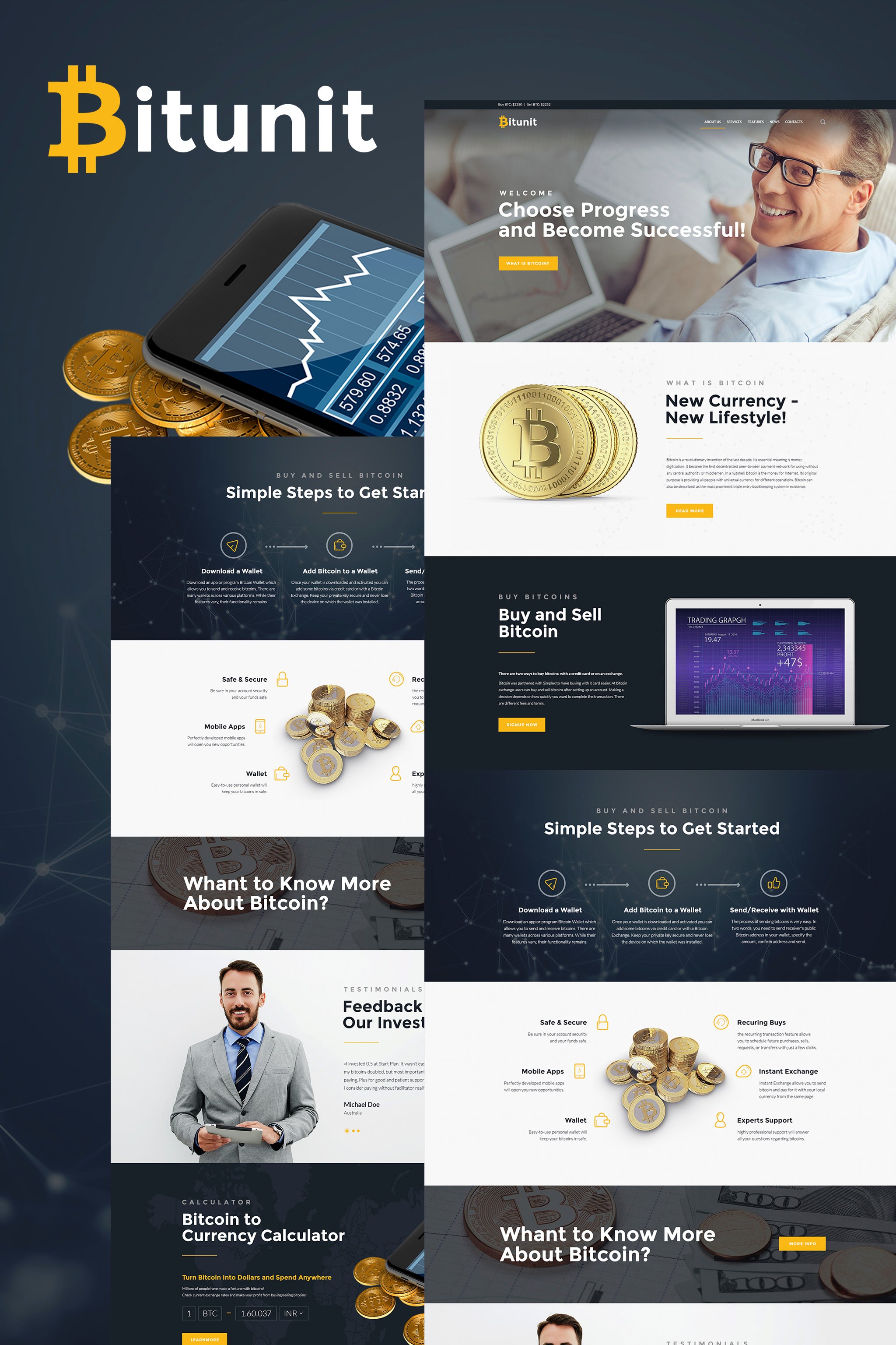 Tema De WordPress "Bitunit Lite - Bitcoin Gratis" #65671 - captura de pantalla