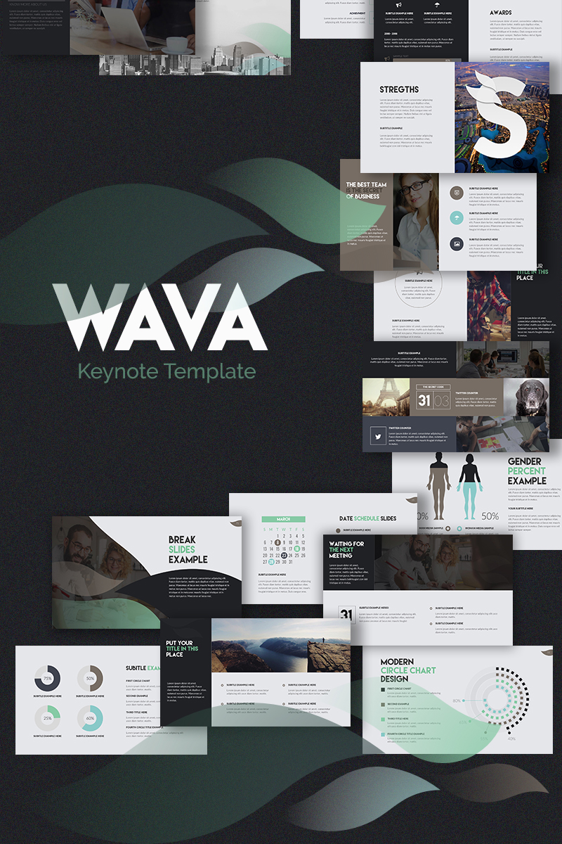 "Wava -" modèle Keynote Premium #65609 - screenshot