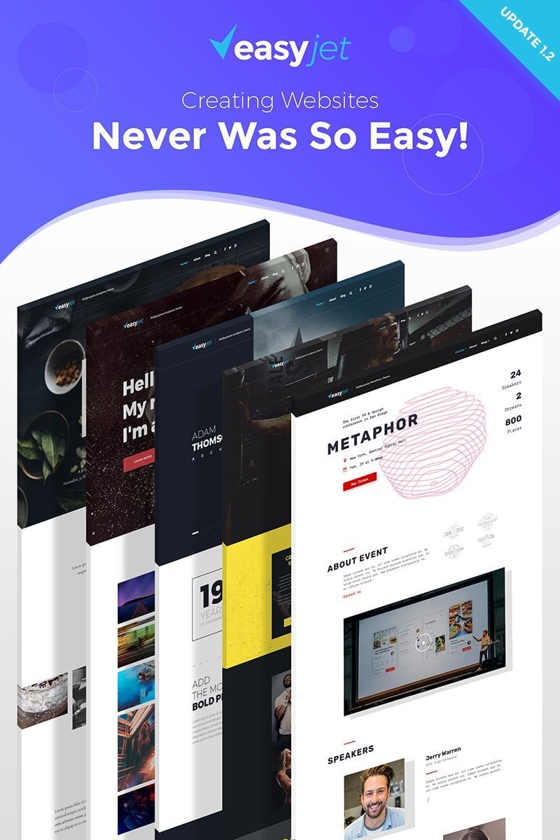 WordPress Theme namens "EasyJet - Multi Homepage WordPress Theme" #65626 - Screenshot