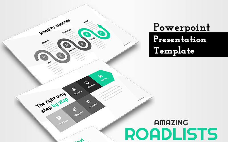 Amazing Road Lines - Presentation PowerPoint template PowerPoint Template