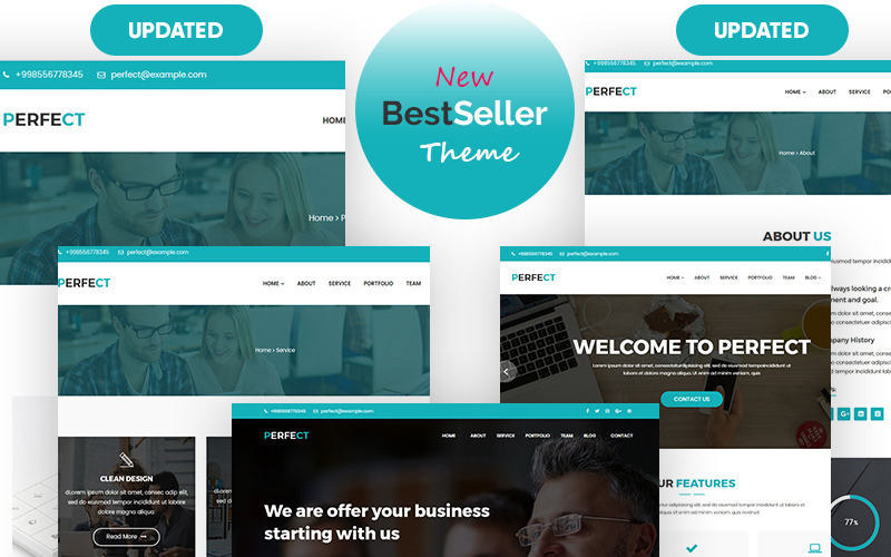 "Perfect Corporate Responsive" Responsive WordPress thema №65710