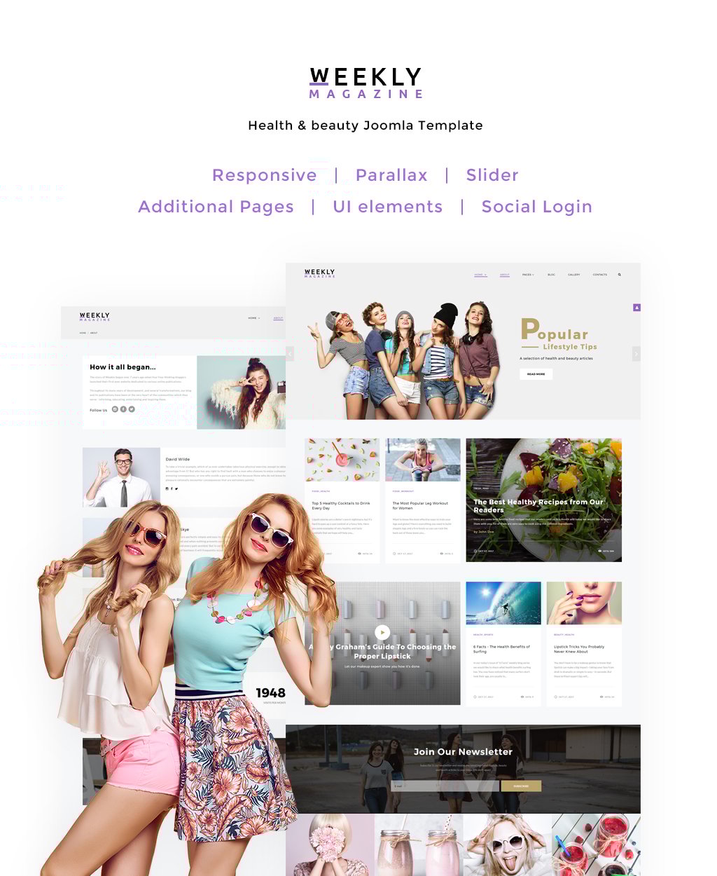 Responsive Weekly Magazine - Health & Beauty Joomla #65713 - Ekran resmi