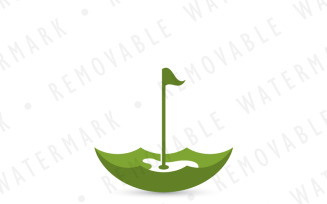 Umbrella Golf Course Logo Template