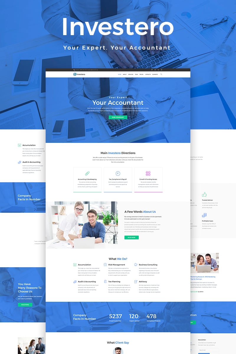 Investero - Accountant Expert Responsive WordPress Theme - screenshot