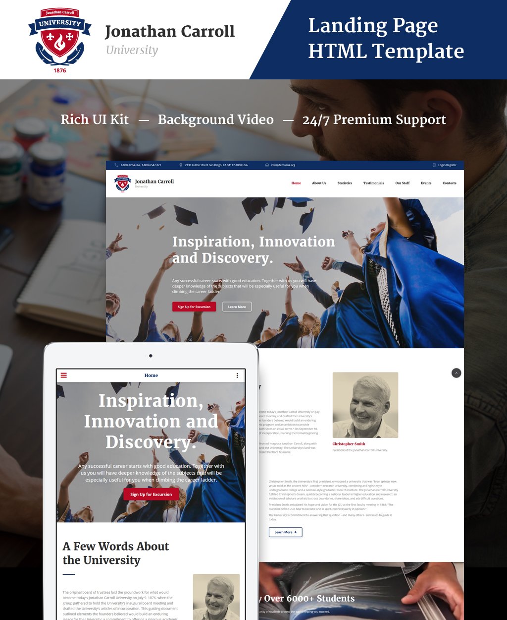 Jonathan Carroll - University HTML Landing Page Template New Screenshots BIG