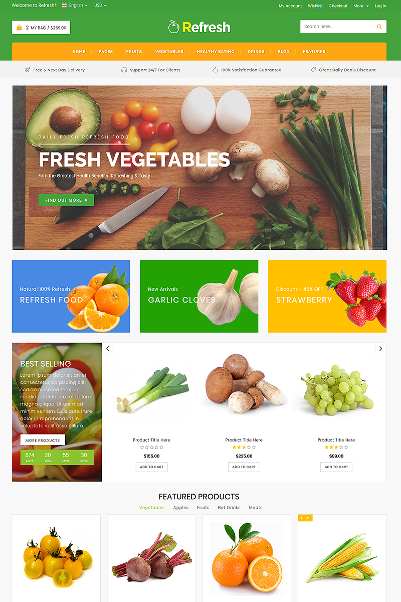 Best Food Store Website Templates