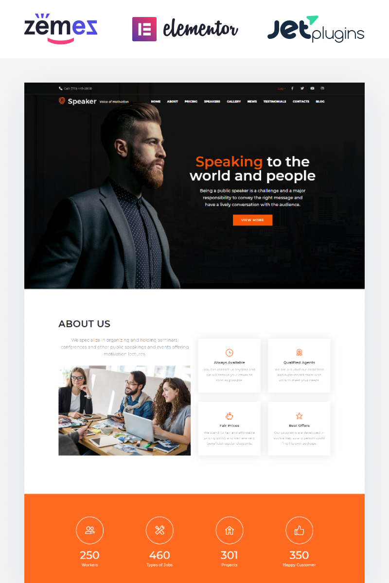 Responsivt Speaker - Life Coach WordPress-tema #65846