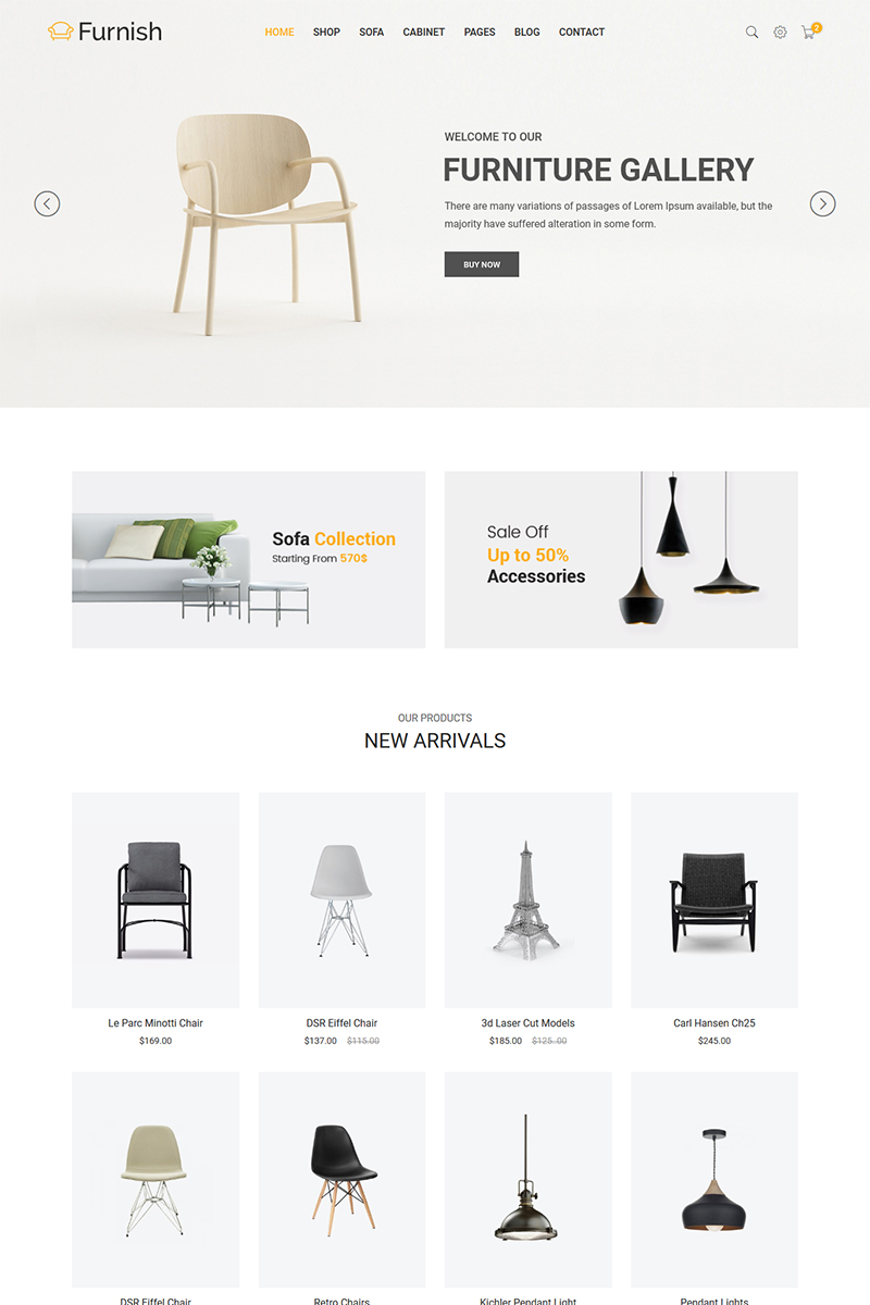 Responzivní Šablona webových stránek "Furnish - Minimalist Furniture" #65859 - screenshot