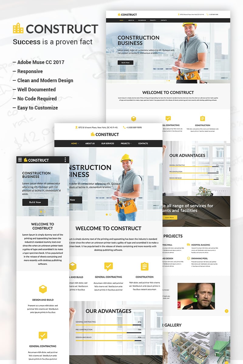 Reszponzív Construct - Construction Business Adobe CC 2017 Muse sablon 65837