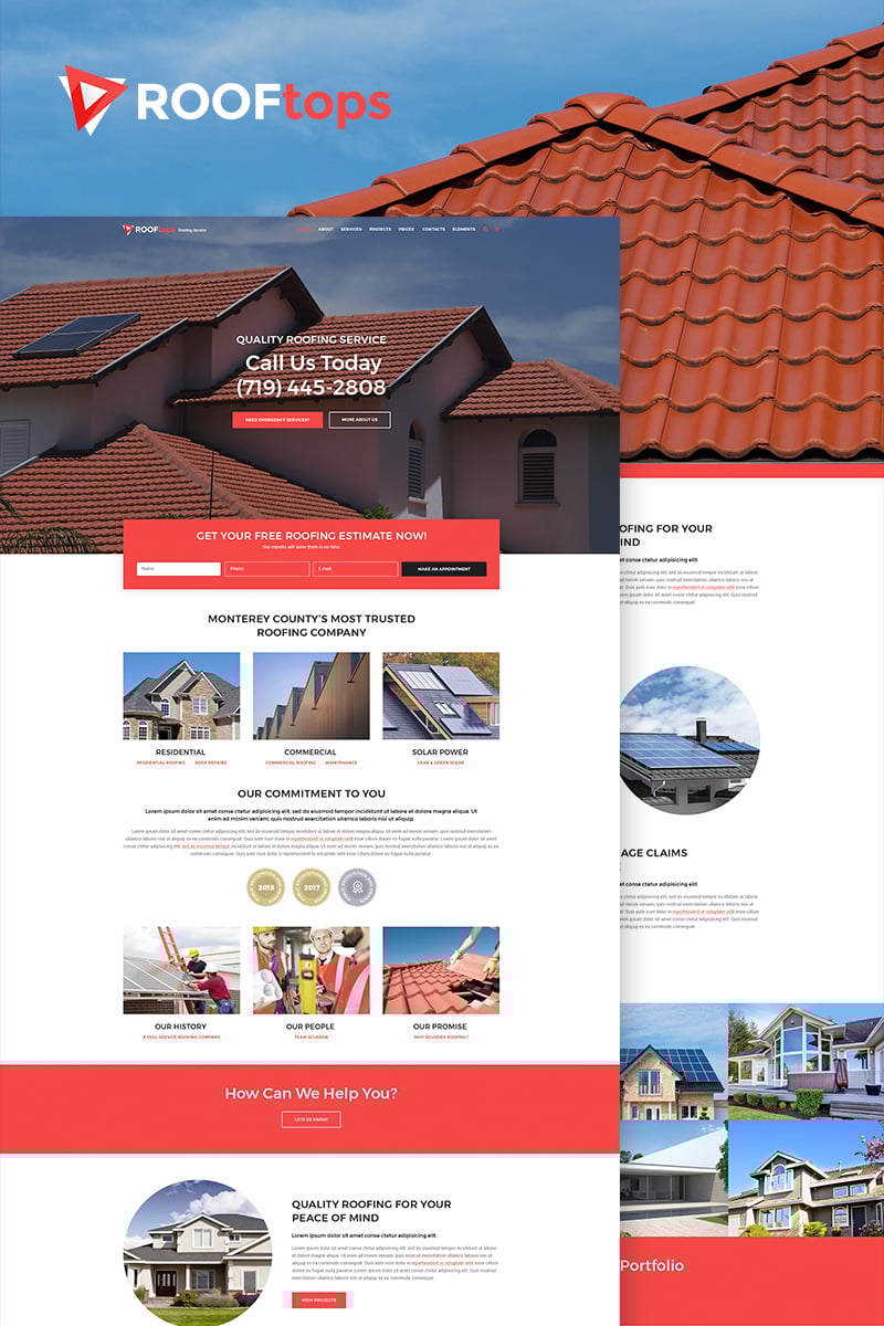 ROOFtops - Roofing Service WordPress Theme