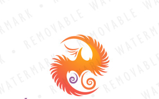 Yin and Yang Phoenix Logo Template