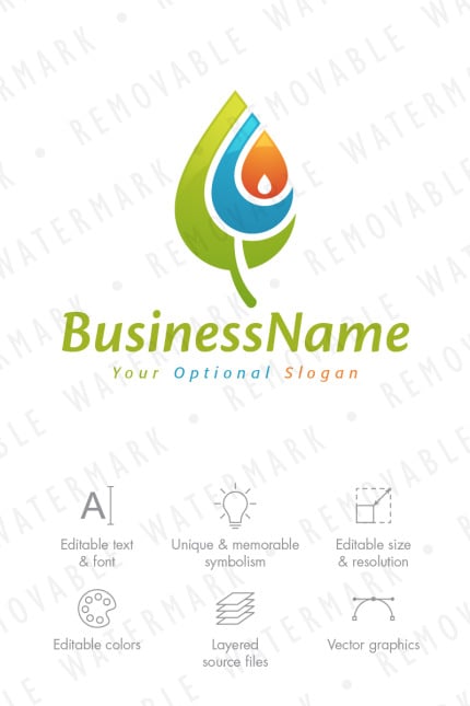 Kit Graphique #65942 Feuille Eau Web Design - Logo template Preview