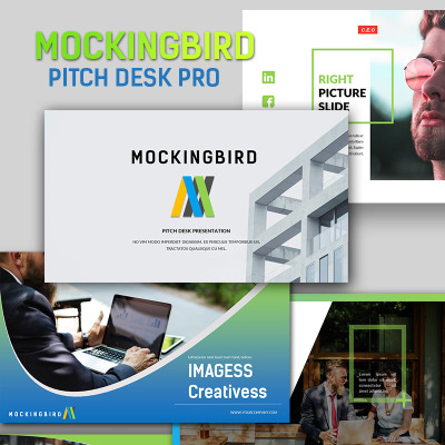 PowerPoint Vorlage namens "Mockingbird Pitch Desk Pro" #65912
