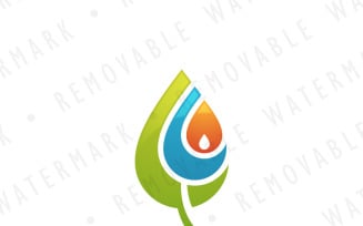 Renewable Energy Leaf Logo Template