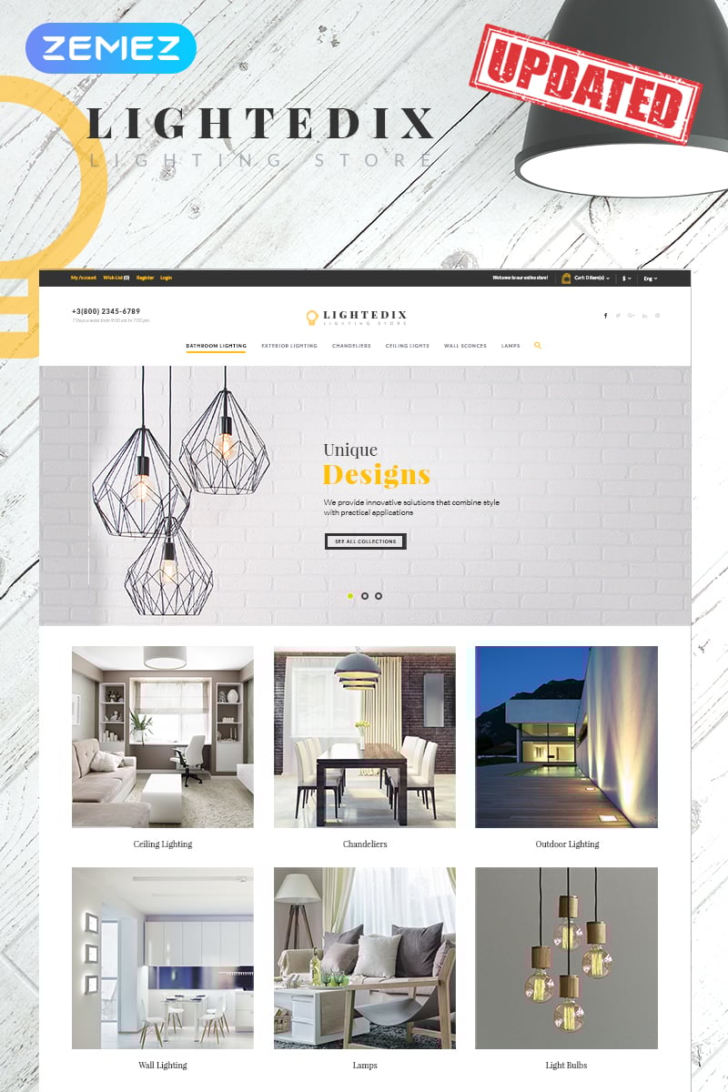 Reszponzív Lightedix - Lighting Store PrestaShop sablon 65929