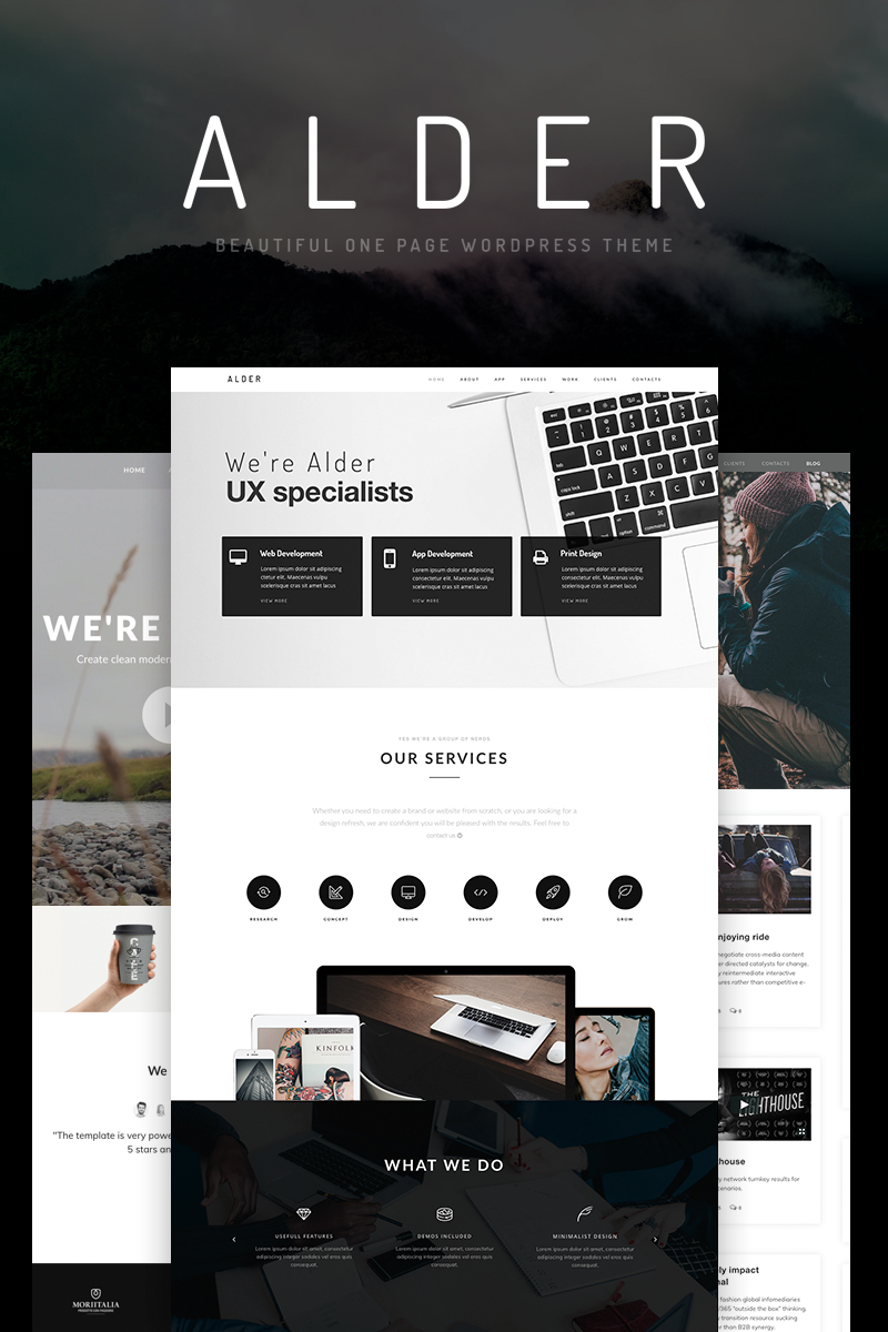 Tema De WordPress "Alder - Modern OnePage" #65922