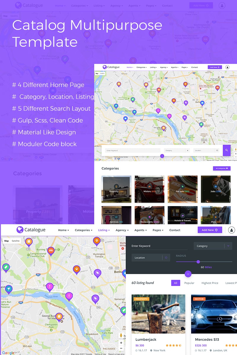 Website Vorlage namens "Catalog Multipurpose Directory" #65919 - Screenshot