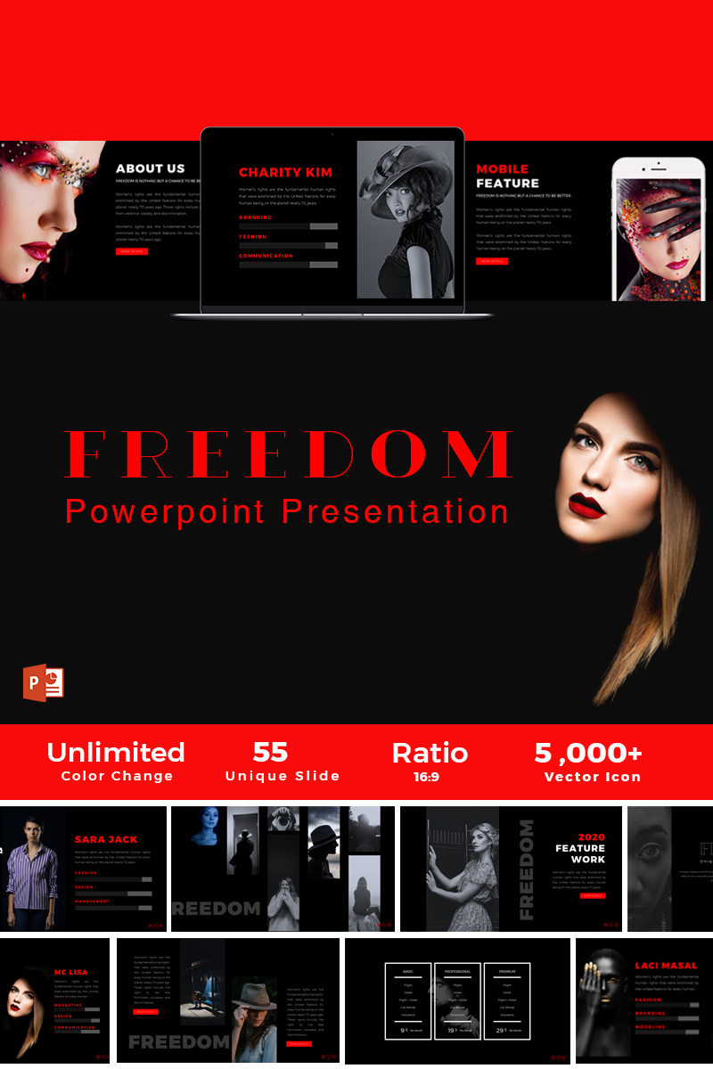Freedom Presentation PowerPoint template
