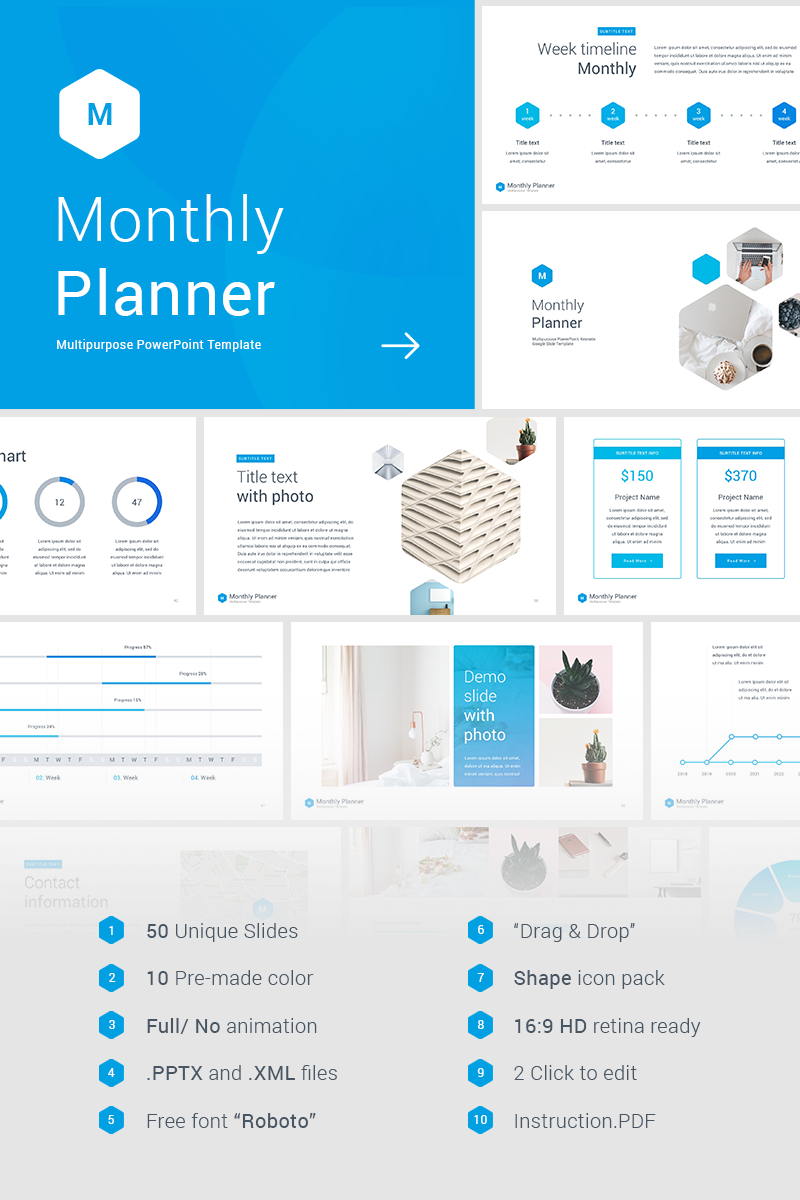 Monthly Planner PowerPoint template