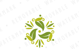 Abstract Leaf Transformation Logo Template