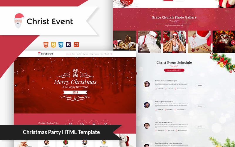 Christ Event - Christmas Party HTML Landing Page Template Website Template