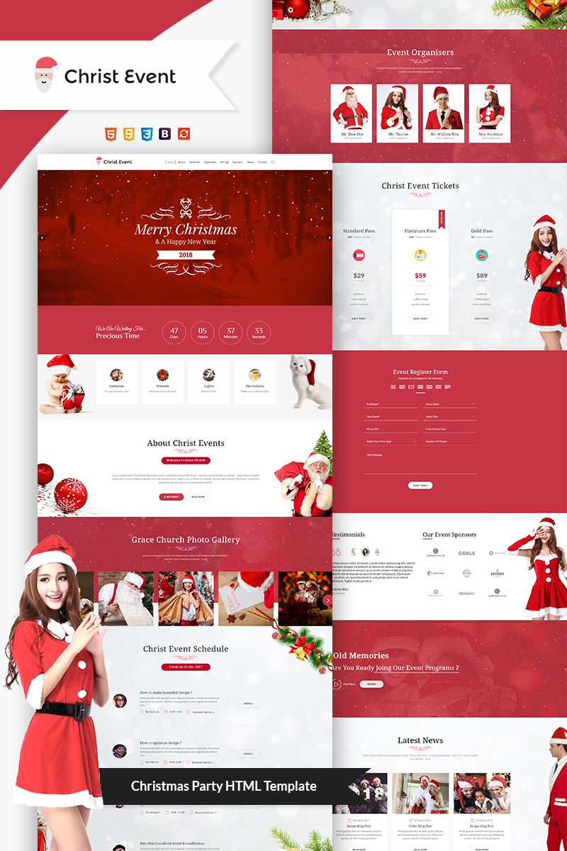 Plantilla Para Página De Aterrizaje "Christ Event - Christmas Party HTML" #66092