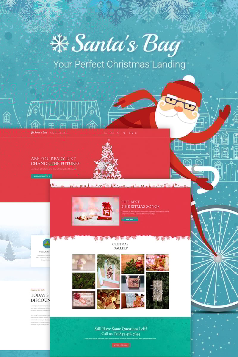 Responsywny motyw WordPress Santa's Bag - Christmas Landing #66026 - zrzut ekranu