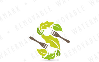 S Chopped Salad and Forks Logo Template