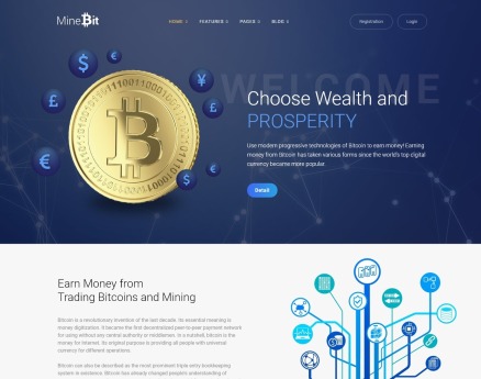 MineBit - Bitcoin Cryptocurrency WordPress Theme