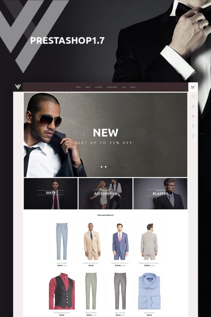 Template #66142 Vestes Suits Webdesign Template - Logo template Preview