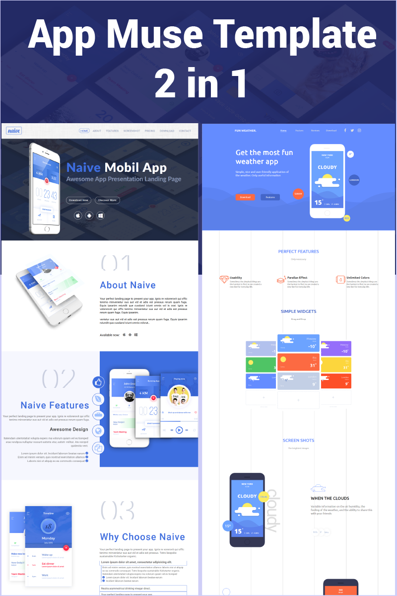 App 2 in 1 Muse Template