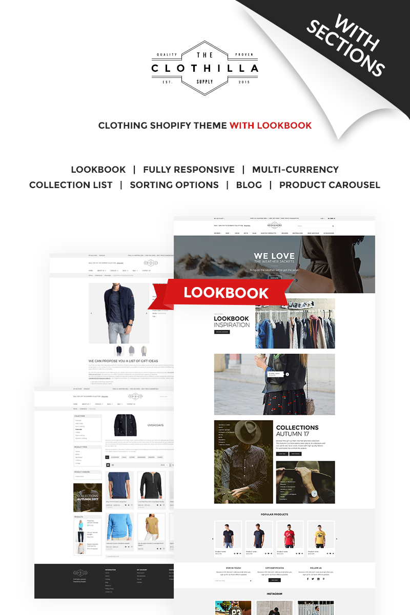 Clothilla - Clothing Store Shopify Theme - screenshot